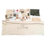 WWII US MEDICAL GEAR, ARMBANDS & FIELD MANUALS