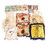 WWII US SWEETHEART SHAMS, PENNANTS & HANDKERCHIEFS
