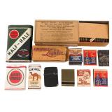 WWII US LUCKY STRIKE & CAMEL CIGARETTES & MATCHES