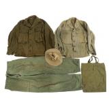 WWII - KOREAN WAR US ARMY HBT UNIFORM & BOONIE HAT