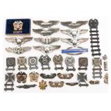 WWII - COLD WAR USAAF STERLING 3" WINGS & BADGES