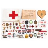 WWII US RED CROSS & HOMEFRONT PINS