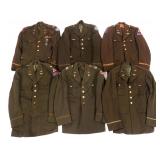 WWII US OFFICER CHOCOLATE ELASTIQUE SERVICE TUNICS