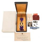 WWII US ARMY NAMED PURPLE HEART GROUPING