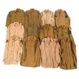WWII US ARMY KHAKI & OD SERGE WOOL SERVICE SHIRTS