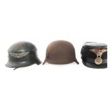 WWII GERMAN LUFTSCHUTZ & NSKK HELMETS