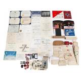 WWII - VIETNAM US NAMED EPHEMERA & INSIGNIA GROUPS