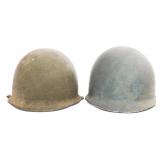WWII US ARMY & NAVY M1 COMBAT HELMETS