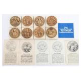 US NASA APOLLO MISSIONS BRONZE TABLE MEDALS