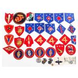 WWII USMC DIVISIONAL AND BATTALION UNIT PATCHES