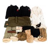 WWII US NAVY NAMED CORPSMAN UNIFORMS & KNIFE
