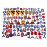 WWII US ARMY GREENBACK & GREEN BORDER UNIT PATCHES