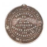 CIVIL WAR 21st NJ VOL. PRIVATE NAMED SILVER MEDAL