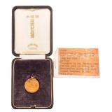 1923 JAPANESE EARTHQUAKE RECONSTR. 18k GOLD AWARD