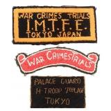 TOKYO WAR CRIMES TRIALS US UNIT PATCHES