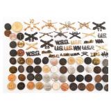 US ARMY COLLAR DISKS & CAP BADGES