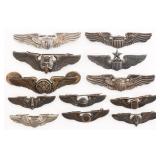 WWII USAAF 1 1/4" - 2" QUALIFICATION WINGS