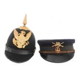 INDIAN WARS US ARMY DRESS HELMET & BANDSMAN CAP
