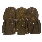WWII US AIRBORNE & OD ELASTIQUE OFFICER TUNICS