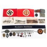 WWII GERMAN HEER, NSDAP, NSKK, & HJ INSIGNIA