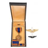 WWII US AAF AIR MEDAL & STERLING PILOT WINGS