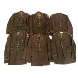 WWII US ARMY OFFICER OD ELASTIQUE SERVICE TUNICS
