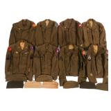 WWII US ARMY NCO IKE JACKETS & GARRISON CAPS