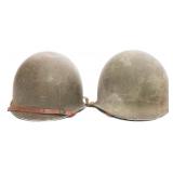 WWII US ARMY NAMED M1 COMBAT HELMETS