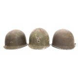 WWII US ARMY NAMED M1 HELMET & HELMET SHELLS