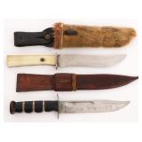 WWII THEATER MADE & USN MODIFIED FIGHTING KNIVES
