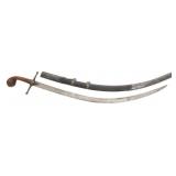 19th C. OTTOMAN SHAMSHIR SWORD WITH SCABBARD