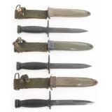 COLD WAR US M7 BAYONETS WITH SCABBARDS