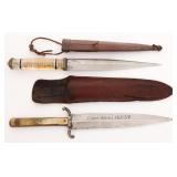WWII US THEATER & ITALIAN STILETTO FIGHTING KNIVES