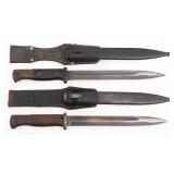 WWII GERMAN K98 COMBAT BAYONETS WITH SCABBARDS