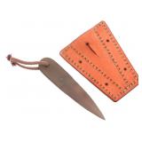 WWII OSS THUMB PUSH DAGGER & LEATHER SHEATH