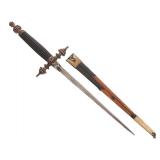 19th C. SPANISH STILETTO DAGGER WITH SHEATH