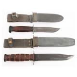 WWII USN CAMILLUS MkI & KABAR MkII FIGHTING KNIVES