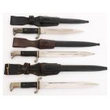 WWII GERMAN K98 DRESS BAYONETS WITH SCABBARDS