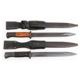 WWII GERMAN K98 COMBAT BAYONETS WITH SCABBARDS