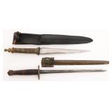 WWII US THEATER MADE STILETTO FIGHTING KNIVES