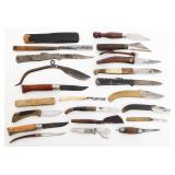 20th C. FOLDING POCKET KNIVES & SHAVING RAZORS