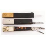 LATE 19th C. BRITISH QUILL CUTTER KNIVES