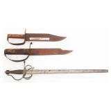 REENACTOR CONFEDERATE BOWIES & RAPIER SWORD