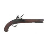 BRASS BARRELED .54 CALIBER FLINTLOCK PISTOL