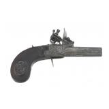 BELGIAN .50 CALIBER BOXLOCK PERCUSSION PISTOL