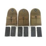 WWII US ARMY M1 CARBINE MAGAZINES & POUCHES