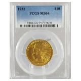 1932 10 Dollar Gold Indian Head PCGS MS64