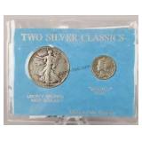 1944 Walking Liberty Half 1934 Mercury Dime Coins