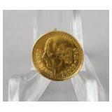 1945 Gold Mexican 2.5 Pesos Coin