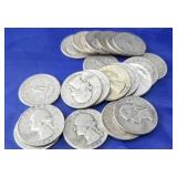 $5.00 (20) Washington Silver Quarters 1932-1964